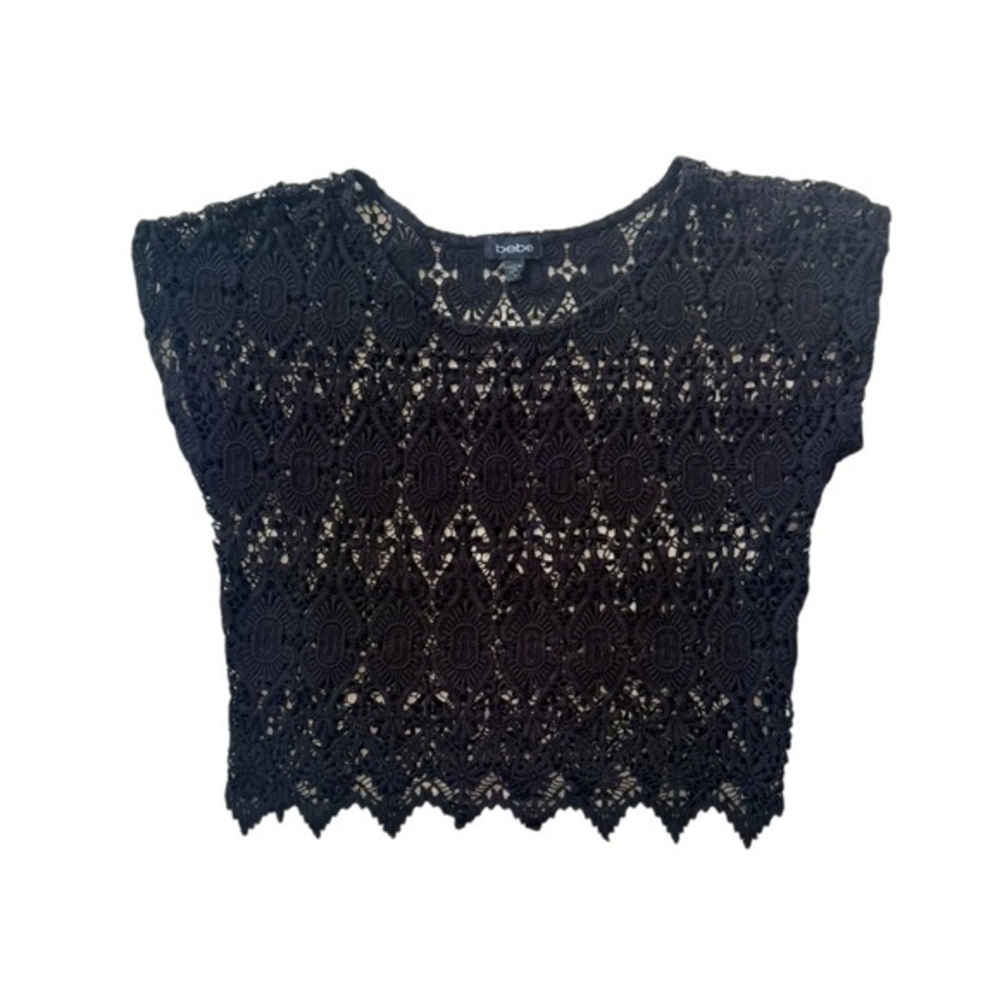 Bebe Black Lace Crop Top